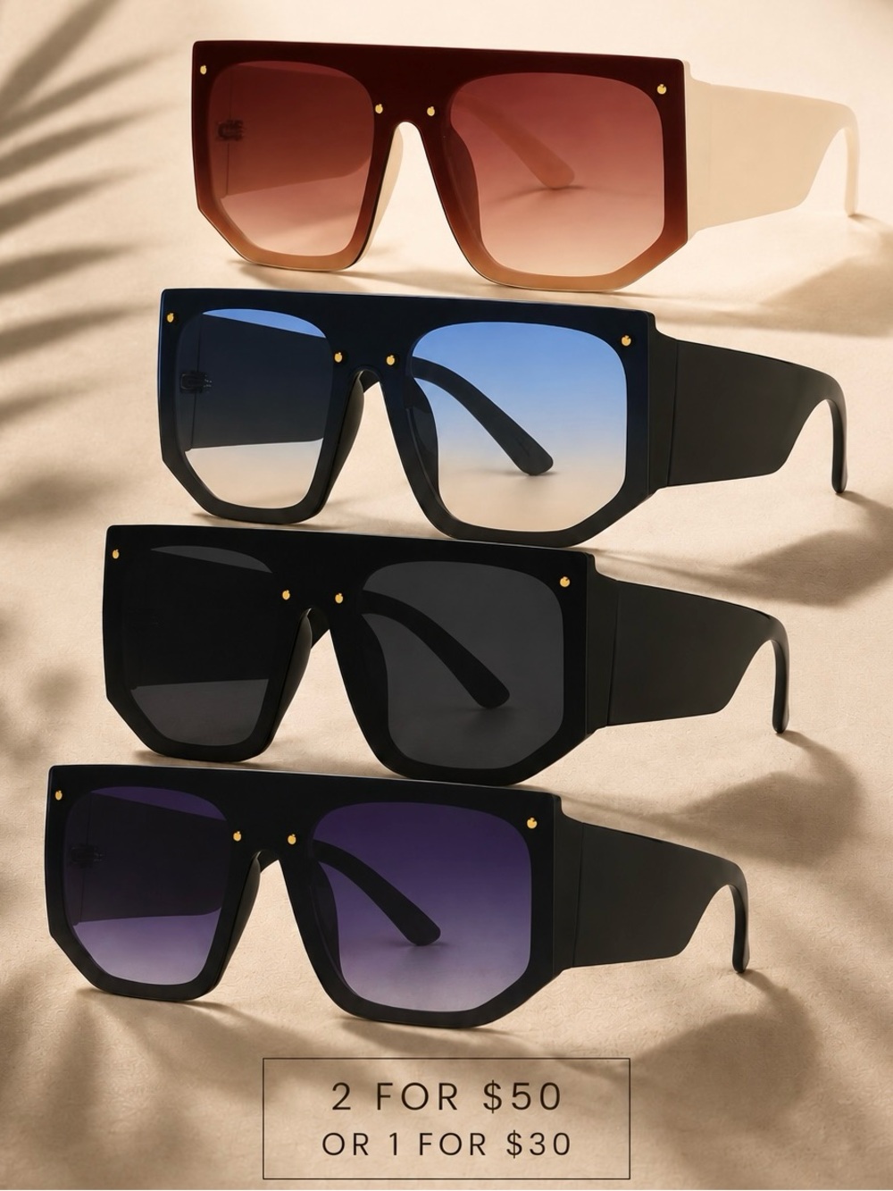 Luxury Oversized Statement Sunglasses gradient